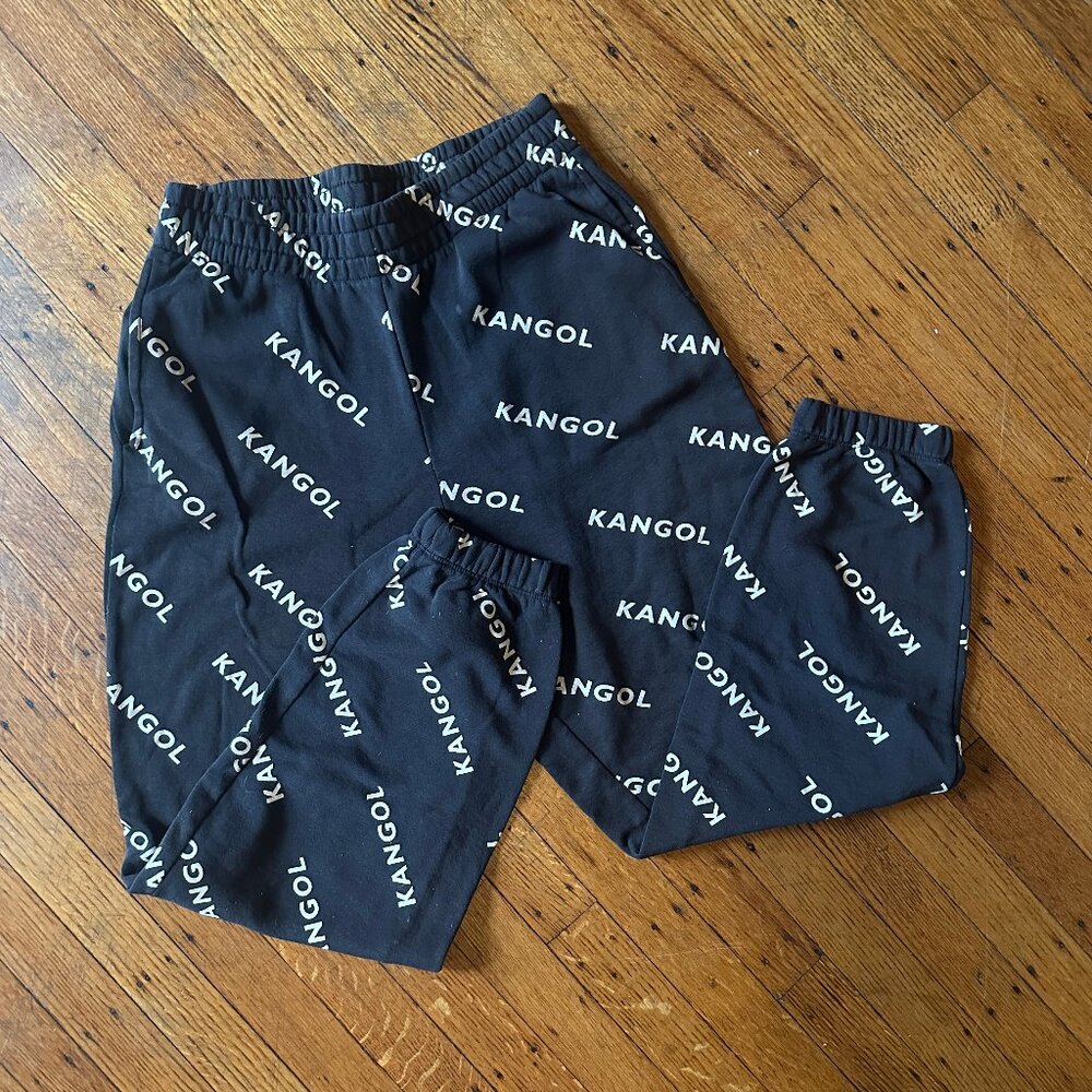 Kangol x H&M Sweatpants faded joggers logo print Mens Sz Sm